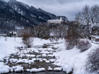 Winterliche Prien mit Schloß Hohenaschau